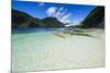 Outrigger Boat in the Crystal Clear Water in the Bacuit Archipelago, Palawan, Philippines-Michael Runkel-Mounted Photographic Print