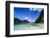 Outrigger Boat in the Crystal Clear Water in the Bacuit Archipelago, Palawan, Philippines-Michael Runkel-Framed Photographic Print