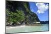 Outrigger Boat in the Crystal Clear Water in the Bacuit Archipelago, Palawan, Philippines-Michael Runkel-Mounted Photographic Print