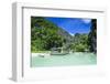 Outrigger Boat in the Crystal Clear Water in the Bacuit Archipelago, Palawan, Philippines-Michael Runkel-Framed Photographic Print