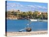 Outrigger Boat Lying on Bank of Sand, Antsanitian Beach Resort, Mahajanga, Madagascar-Michael Runkel-Stretched Canvas