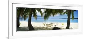 Outrigger Boat on the Beach, Aitutaki, Cook Islands-null-Framed Photographic Print