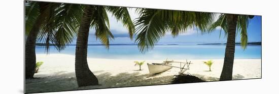 Outrigger Boat on the Beach, Aitutaki, Cook Islands-null-Mounted Photographic Print