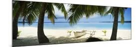 Outrigger Boat on the Beach, Aitutaki, Cook Islands-null-Mounted Photographic Print