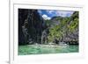 Outrigger Boats in the Crystal Clear Water in the Bacuit Archipelago, Palawan, Philippines-Michael Runkel-Framed Photographic Print