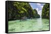 Outrigger Boats in the Crystal Clear Water in the Bacuit Archipelago, Palawan, Philippines-Michael Runkel-Framed Stretched Canvas