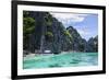 Outrigger Boats in the Crystal Clear Water in the Bacuit Archipelago, Palawan, Philippines-Michael Runkel-Framed Photographic Print