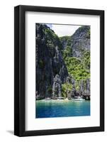 Outrigger Boats in the Crystal Clear Water in the Bacuit Archipelago, Palawan, Philippines-Michael Runkel-Framed Photographic Print