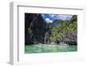 Outrigger Boats in the Crystal Clear Water in the Bacuit Archipelago, Palawan, Philippines-Michael Runkel-Framed Photographic Print