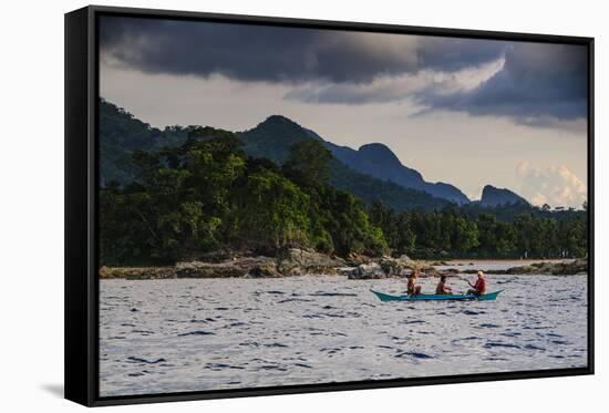 Outrigger Cruising on the Waters Near the Puerto Princesa Underground River, Palawan, Philippines-Michael Runkel-Framed Stretched Canvas