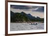 Outrigger Cruising on the Waters Near the Puerto Princesa Underground River, Palawan, Philippines-Michael Runkel-Framed Photographic Print