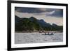 Outrigger Cruising on the Waters Near the Puerto Princesa Underground River, Palawan, Philippines-Michael Runkel-Framed Photographic Print