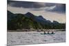 Outrigger Cruising on the Waters Near the Puerto Princesa Underground River, Palawan, Philippines-Michael Runkel-Mounted Photographic Print