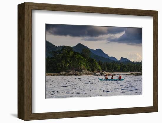 Outrigger Cruising on the Waters Near the Puerto Princesa Underground River, Palawan, Philippines-Michael Runkel-Framed Photographic Print