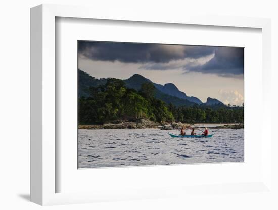 Outrigger Cruising on the Waters Near the Puerto Princesa Underground River, Palawan, Philippines-Michael Runkel-Framed Photographic Print