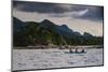 Outrigger Cruising on the Waters Near the Puerto Princesa Underground River, Palawan, Philippines-Michael Runkel-Mounted Photographic Print