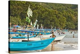 Outrigger Fishing Boats on West Beach of the Isthmus at This Major Beach Resort on the South Coast-Rob Francis-Stretched Canvas