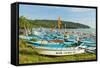 Outrigger Fishing Boats on West Beach of the Isthmus at This Major Beach Resort on the South Coast-Rob Francis-Framed Stretched Canvas