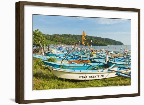 Outrigger Fishing Boats on West Beach of the Isthmus at This Major Beach Resort on the South Coast-Rob Francis-Framed Photographic Print