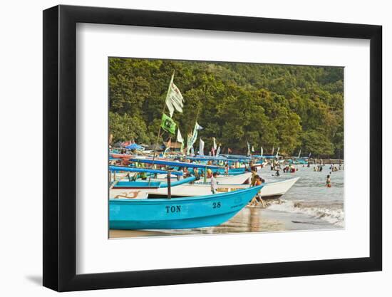 Outrigger Fishing Boats on West Beach of the Isthmus at This Major Beach Resort on the South Coast-Rob Francis-Framed Photographic Print