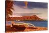 Outrigger on Beach by Diamond Head, Hawaii-null-Stretched Canvas