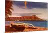 Outrigger on Beach by Diamond Head, Hawaii-null-Mounted Premium Giclee Print