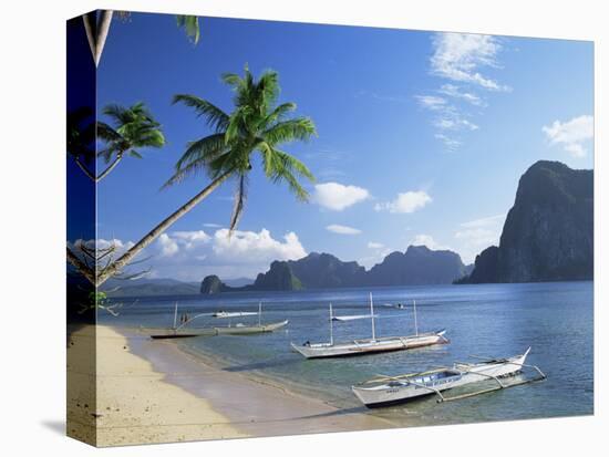 Outriggers at El Nido, Bascuit Bay, Palawan, Philippines-Steve Vidler-Stretched Canvas