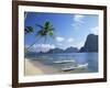 Outriggers at El Nido, Bascuit Bay, Palawan, Philippines-Steve Vidler-Framed Photographic Print