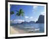 Outriggers at El Nido, Bascuit Bay, Palawan, Philippines-Steve Vidler-Framed Photographic Print