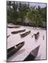 Outriggers on Beach, Hotel Sofitel Marara, Bora Bora, Tahiti, Society Islands, Pacific-Ken Gillham-Mounted Photographic Print