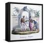Outside a Temple, India, 1828-Marlet et Cie-Framed Stretched Canvas
