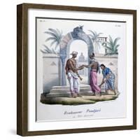 Outside a Temple, India, 1828-Marlet et Cie-Framed Giclee Print