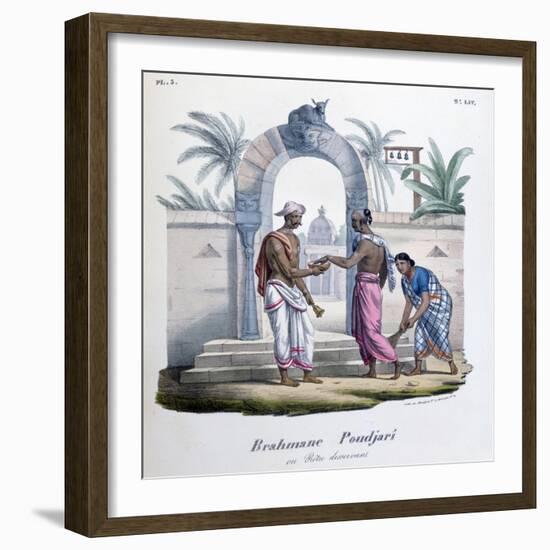 Outside a Temple, India, 1828-Marlet et Cie-Framed Giclee Print