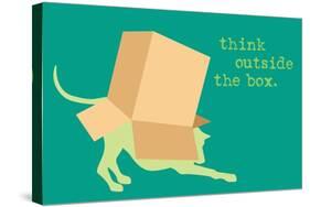 Outside Box - Green Version-Dog is Good-Stretched Canvas