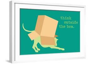 Outside Box - Green Version-Dog is Good-Framed Art Print