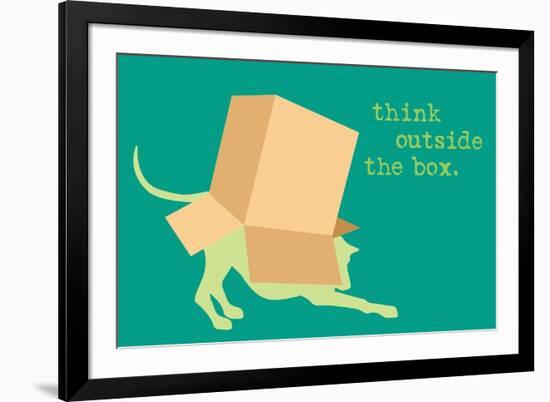 Outside Box - Green Version-Dog is Good-Framed Art Print