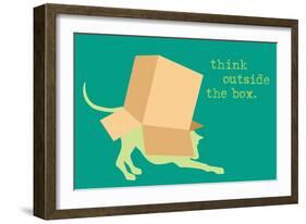 Outside Box - Green Version-Dog is Good-Framed Art Print