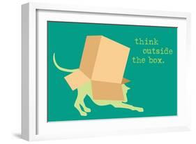 Outside Box - Green Version-Dog is Good-Framed Art Print