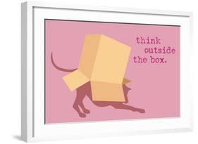 Outside Box - Pink Version-Dog is Good-Framed Art Print