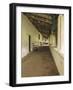 Outside Covered Passageway at the Mission Carmel Near Monterey, Carmel-By-The-Sea, California, USA-Dennis Flaherty-Framed Photographic Print