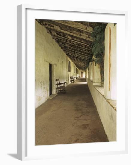 Outside Covered Passageway at the Mission Carmel Near Monterey, Carmel-By-The-Sea, California, USA-Dennis Flaherty-Framed Photographic Print