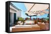 Outside Exterior with Sea View from Terrace-zveiger-Framed Stretched Canvas