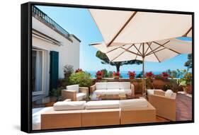 Outside Exterior with Sea View from Terrace-zveiger-Framed Stretched Canvas