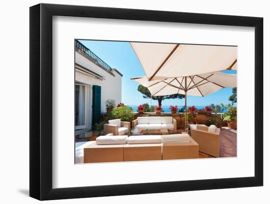 Outside Exterior with Sea View from Terrace-zveiger-Framed Photographic Print