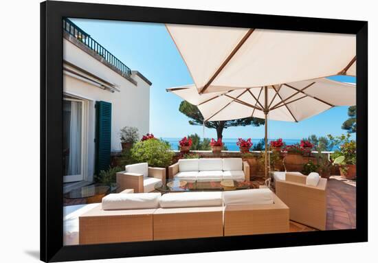 Outside Exterior with Sea View from Terrace-zveiger-Framed Photographic Print