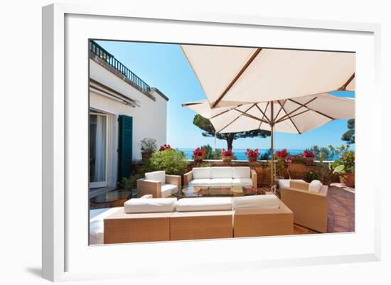 Outside Exterior with Sea View from Terrace-zveiger-Framed Photographic Print