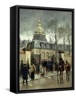 Outside Les Invalides, Paris-Jean-Baptiste Edouard Detaille-Framed Stretched Canvas