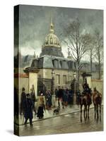 Outside Les Invalides, Paris-Jean-Baptiste Edouard Detaille-Stretched Canvas