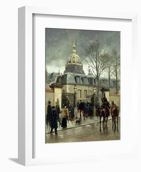 Outside Les Invalides, Paris-Jean-Baptiste Edouard Detaille-Framed Giclee Print