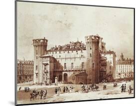 Outside Palazzo Madama in Turin-Giovanni Migliara-Mounted Giclee Print